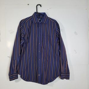Bugatchi Uomo Mens Long sleeve button front Shirt Size Large